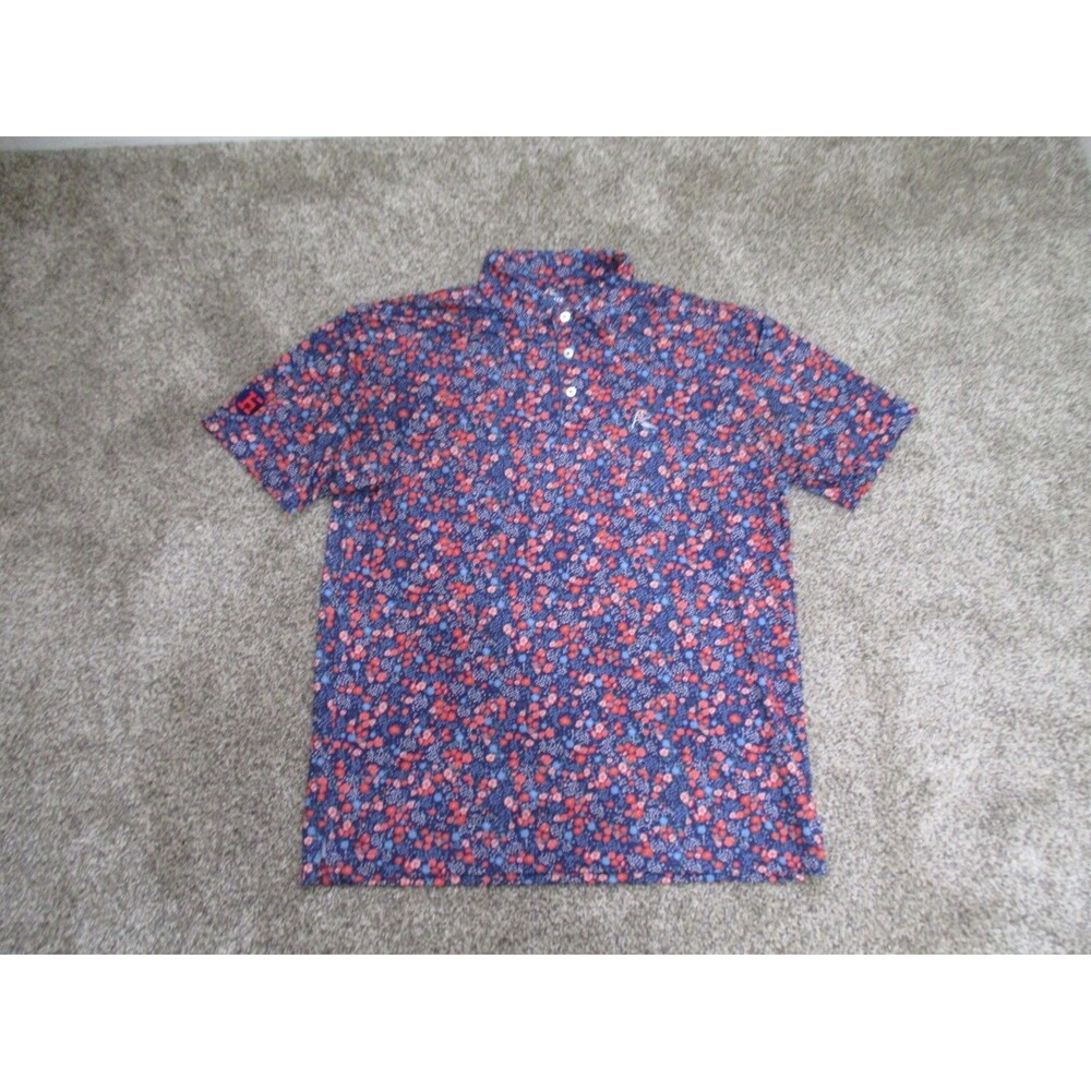 RhoBack Men's Short Sleeve Performance Polo M Floral